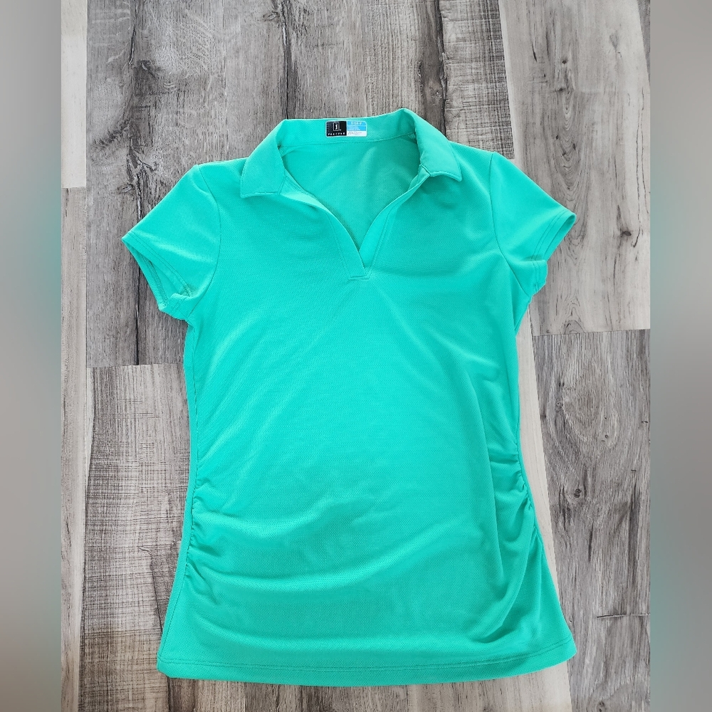 PGA Tour Women's Short-Sleeve Polo - Teal Green